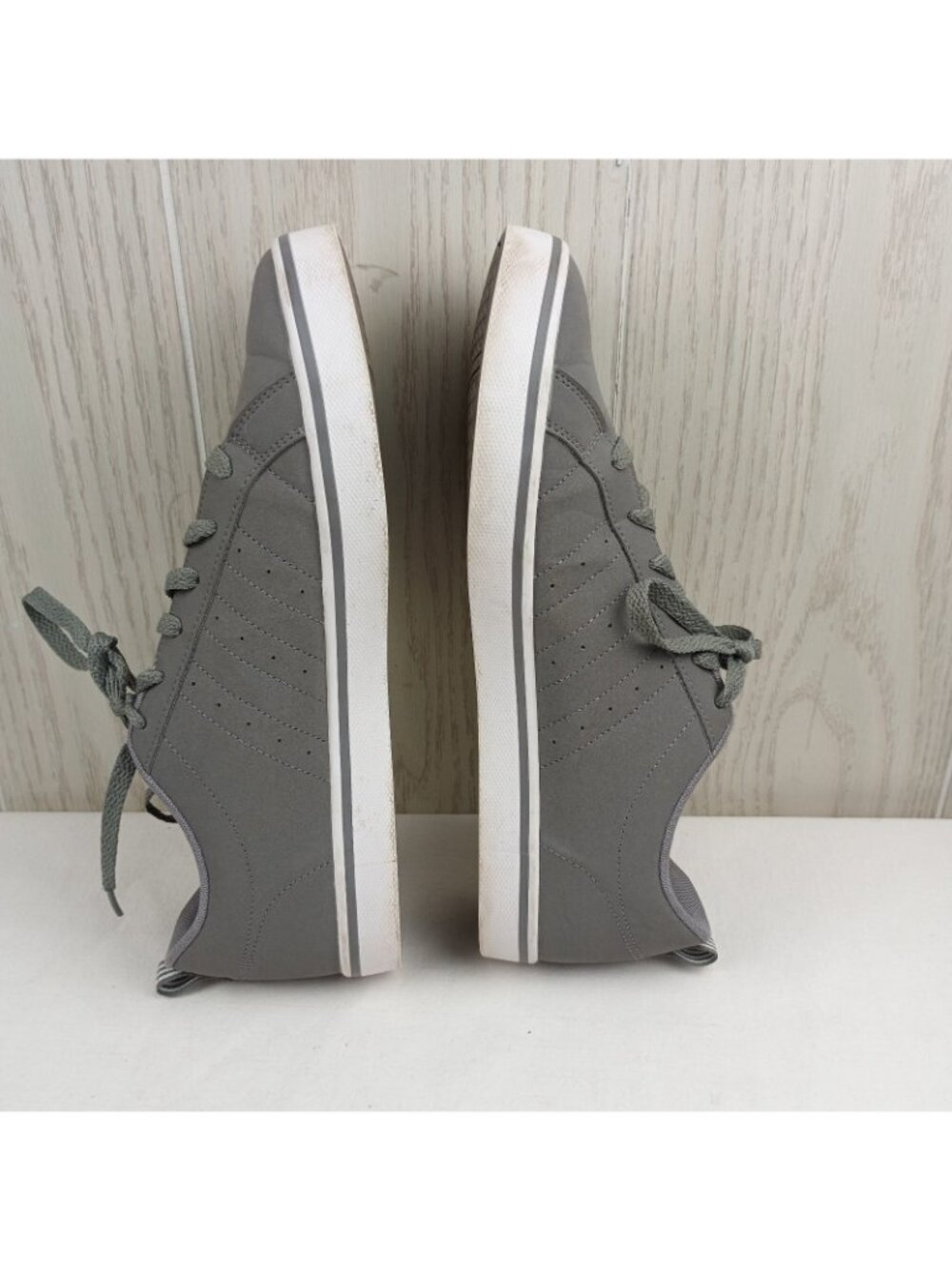 Salty Adidas VS Pace Trainers Gray Men's 10 US white strip low top tie shoe READ - Picture 6 of 10